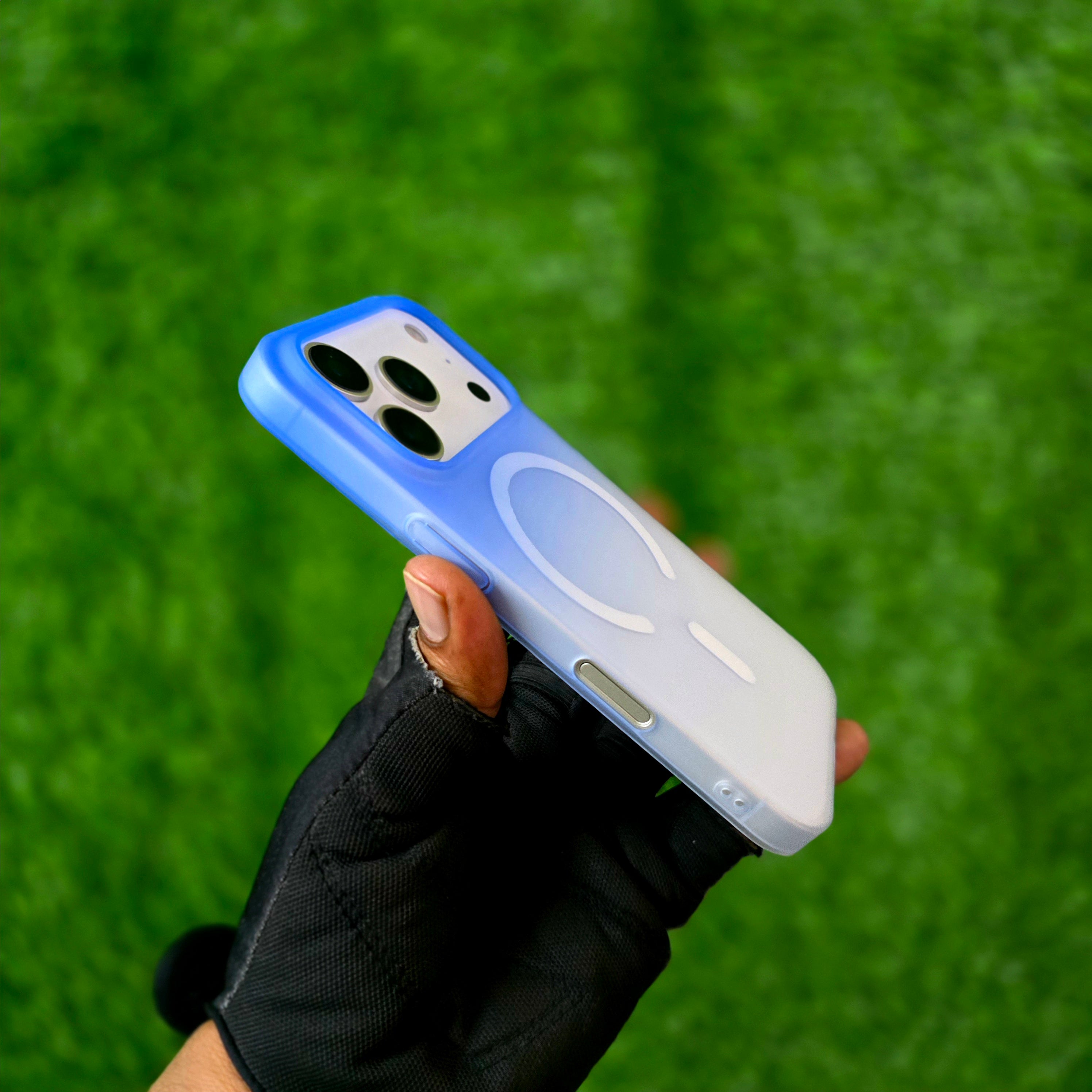 iPhone 17 Pro Dual Color Shade Matte Finish Smoke Cover with Magsafe - Blue